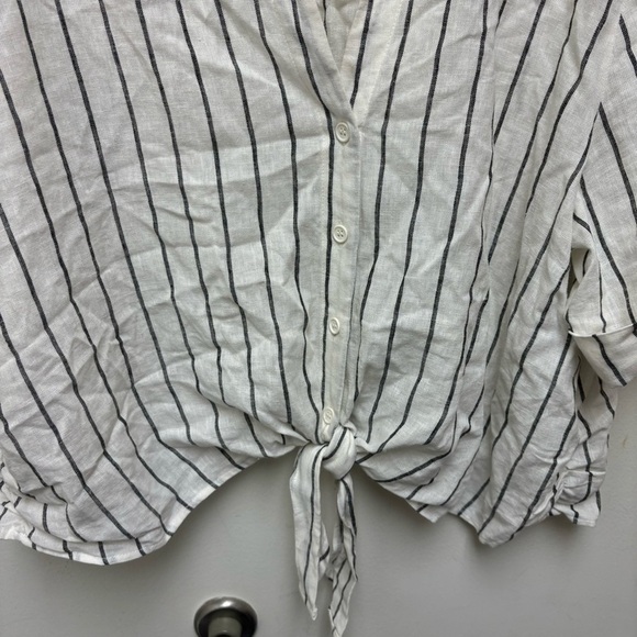 Sanctuary Striped Linen Blend Button Down Top - Picture 7 of 12
